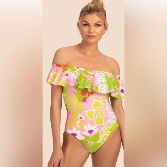 Product image for Trina Turk LA PALMA OFF THE SHOULDER 1 PC Size 10 Brand New
