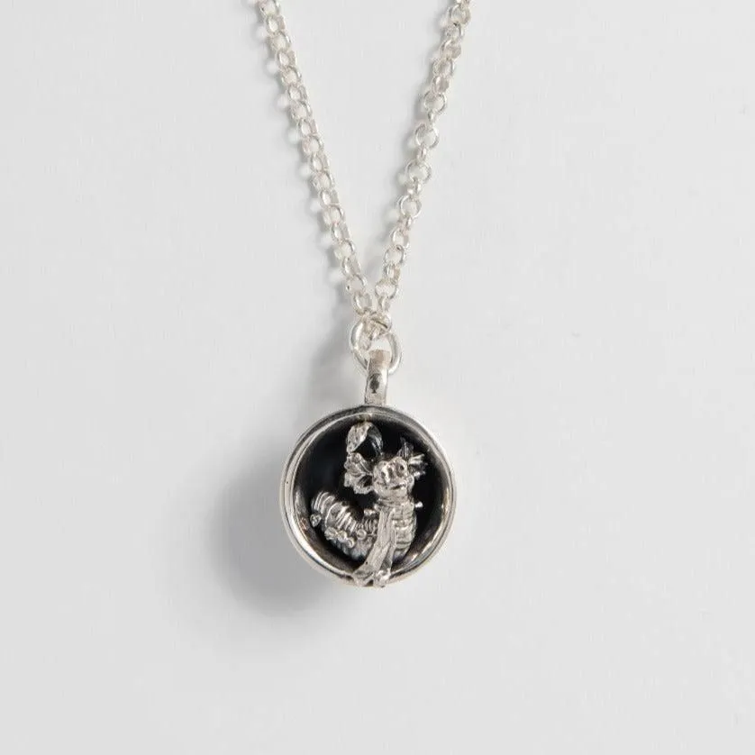 Labyrinth Worm in a Cup Necklace