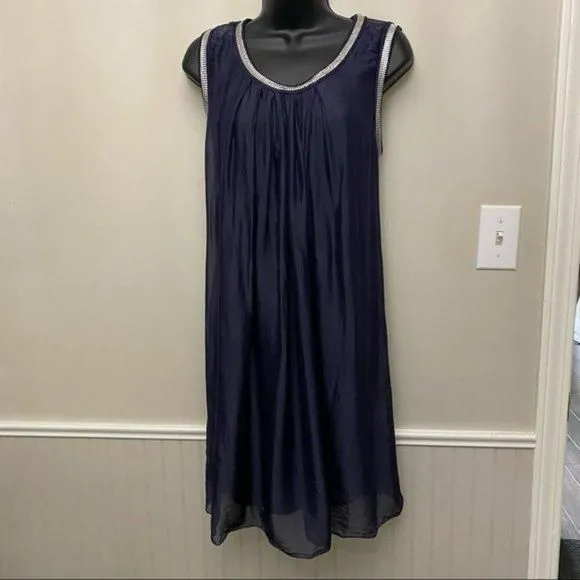 Product image for Navy Italian Silk Dress