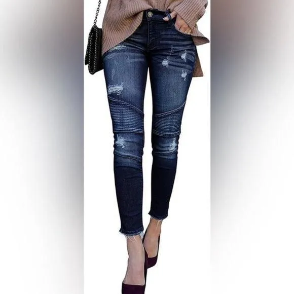 Product image for KanCan Distressed Moto Jeans