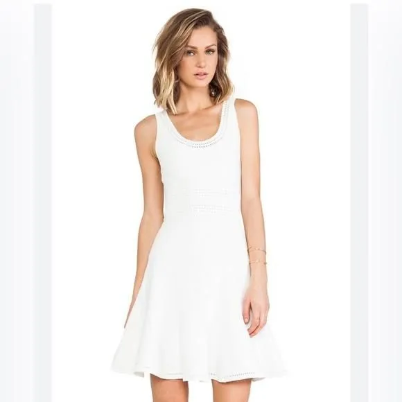Product image for Diane von Furstenberg Perry Flounce Hem Cocktail Dress - Size Large - White