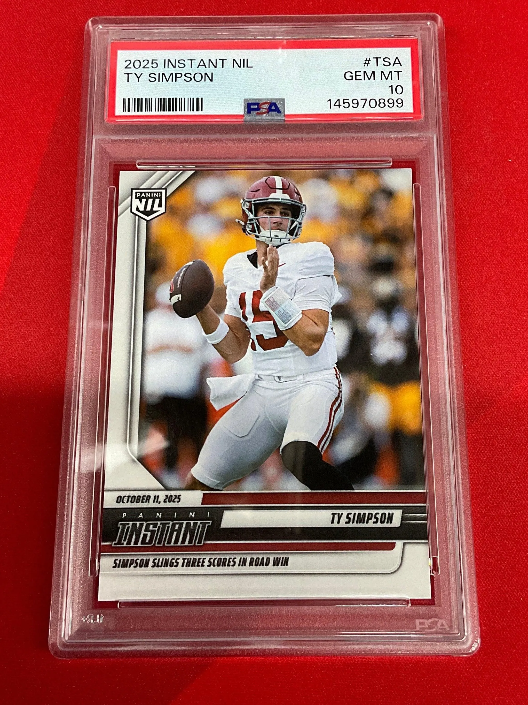2025 Panini Instant NIL Ty Simpson Rookie PSA 10 Alabama 899