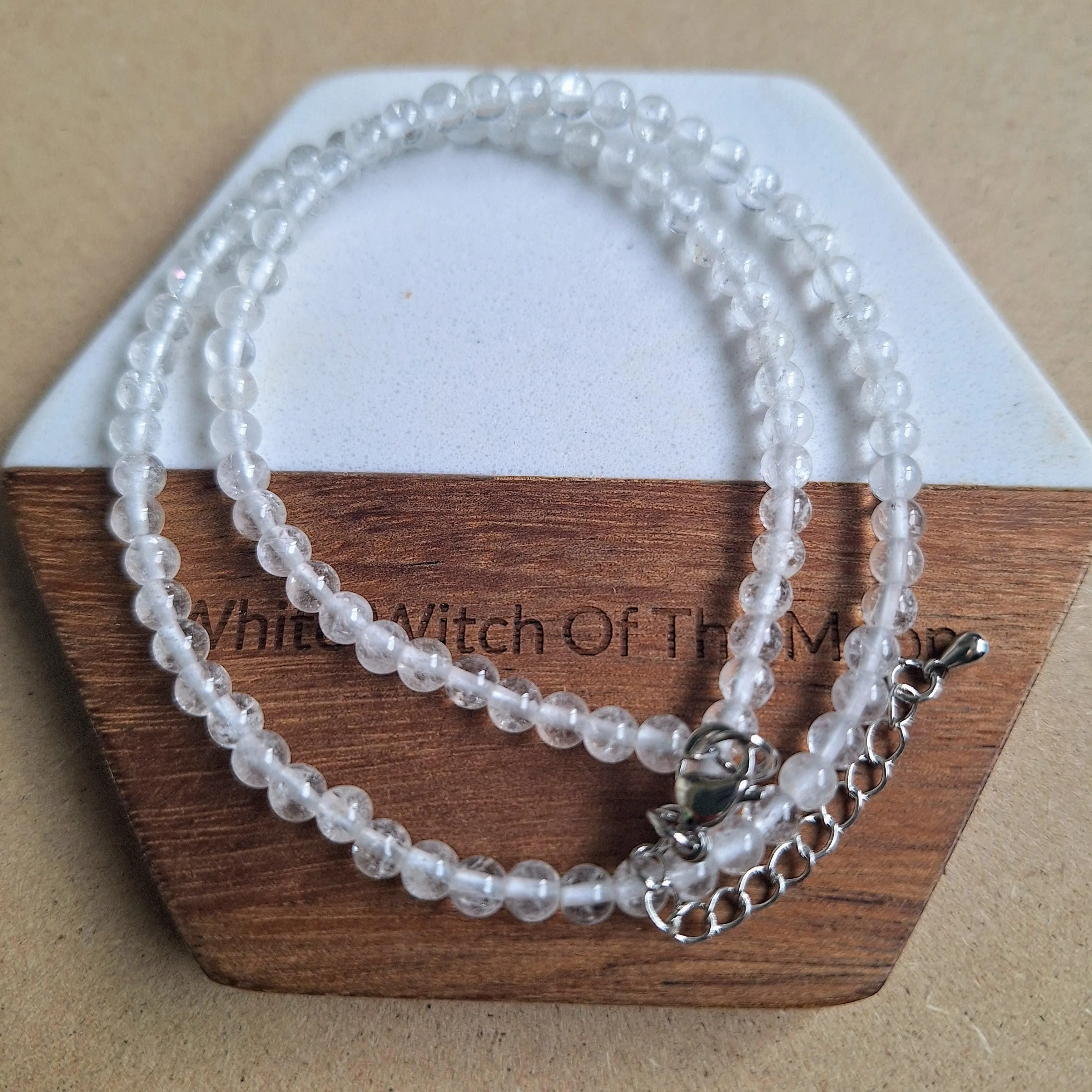 Clear Quartz 4mm bead Choker