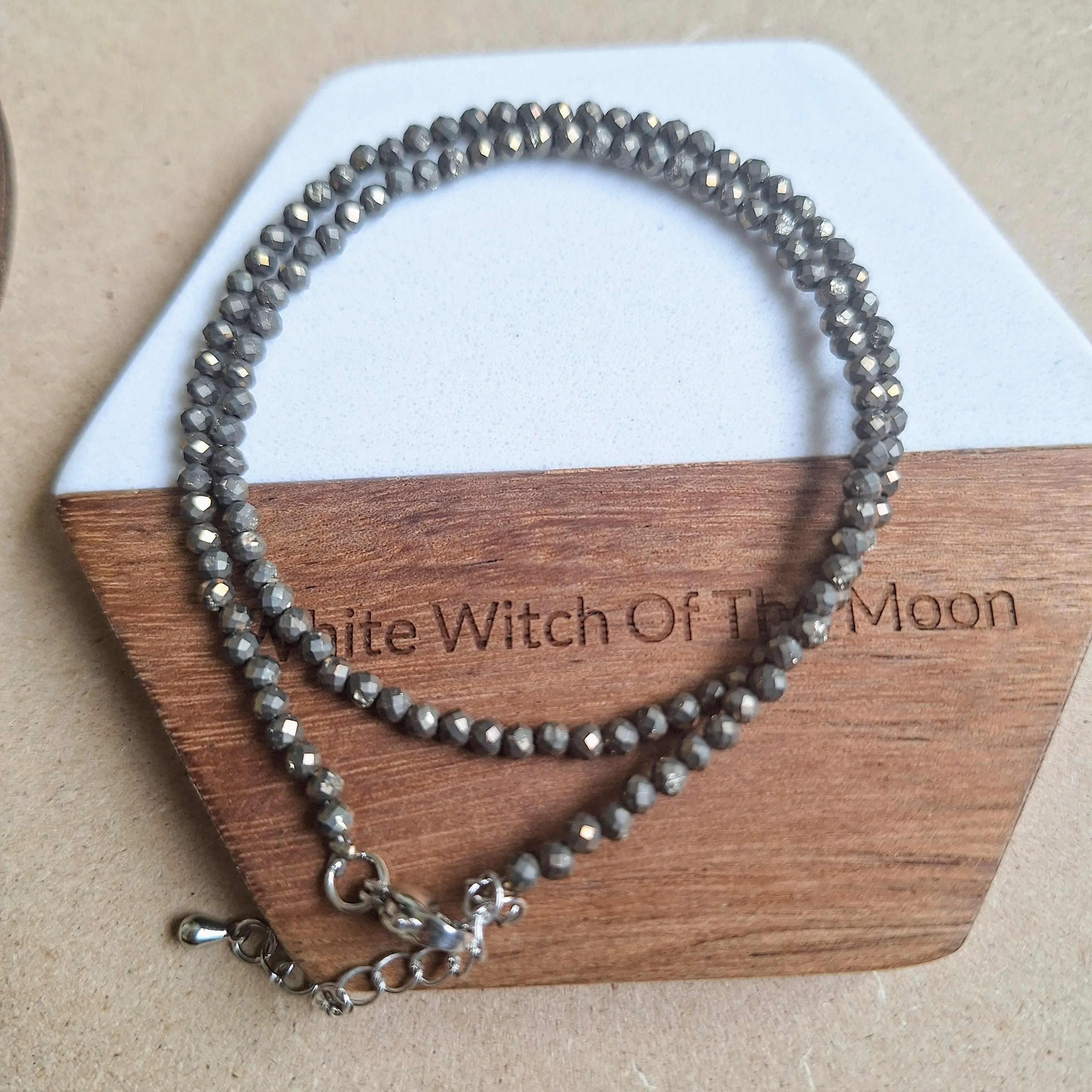 Sparkly Pyrite 3mm Choker Necklace