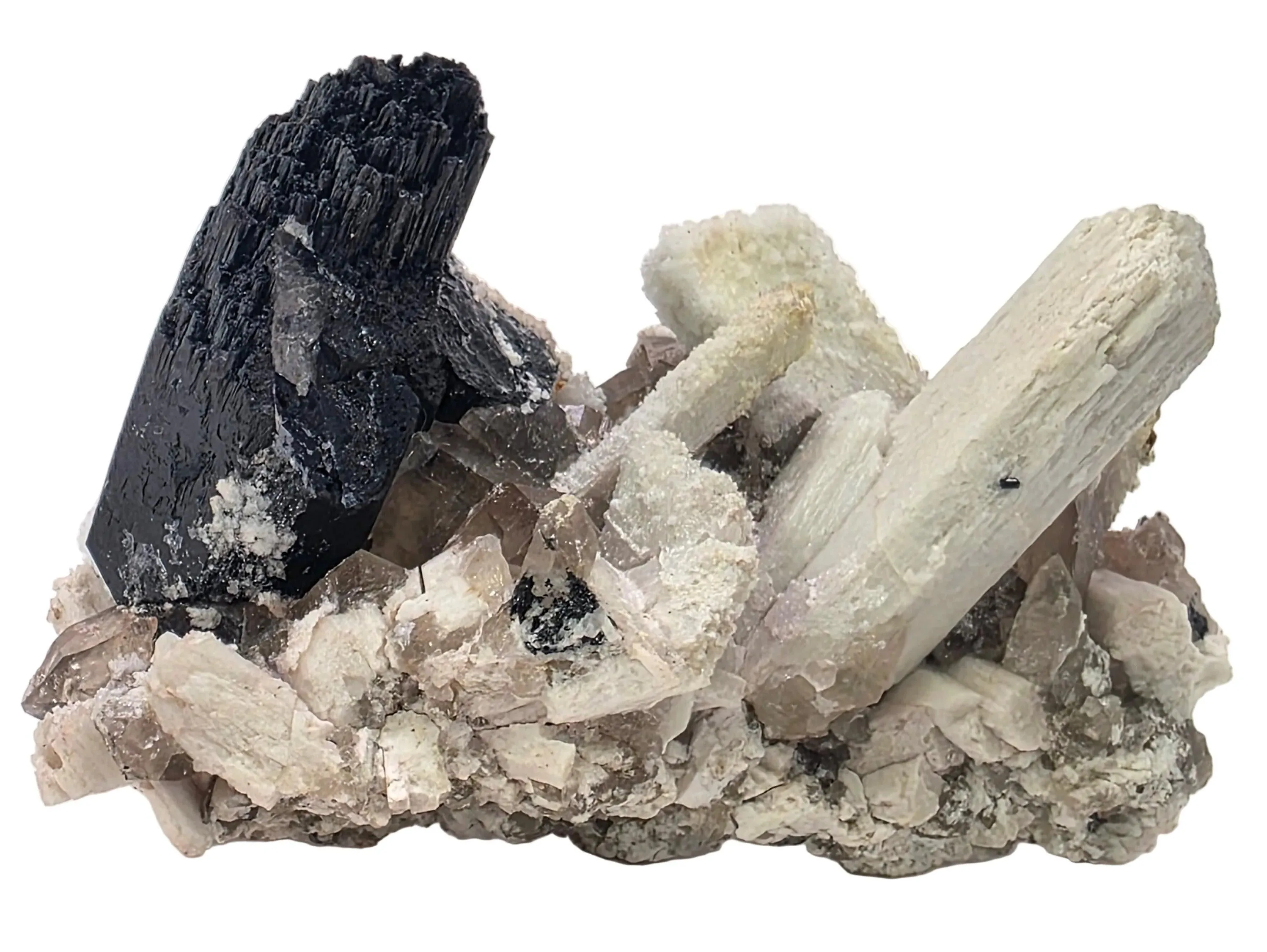Multi-Color Fluorescent Schorl & Hyalite Association | Erongo, Namibia
