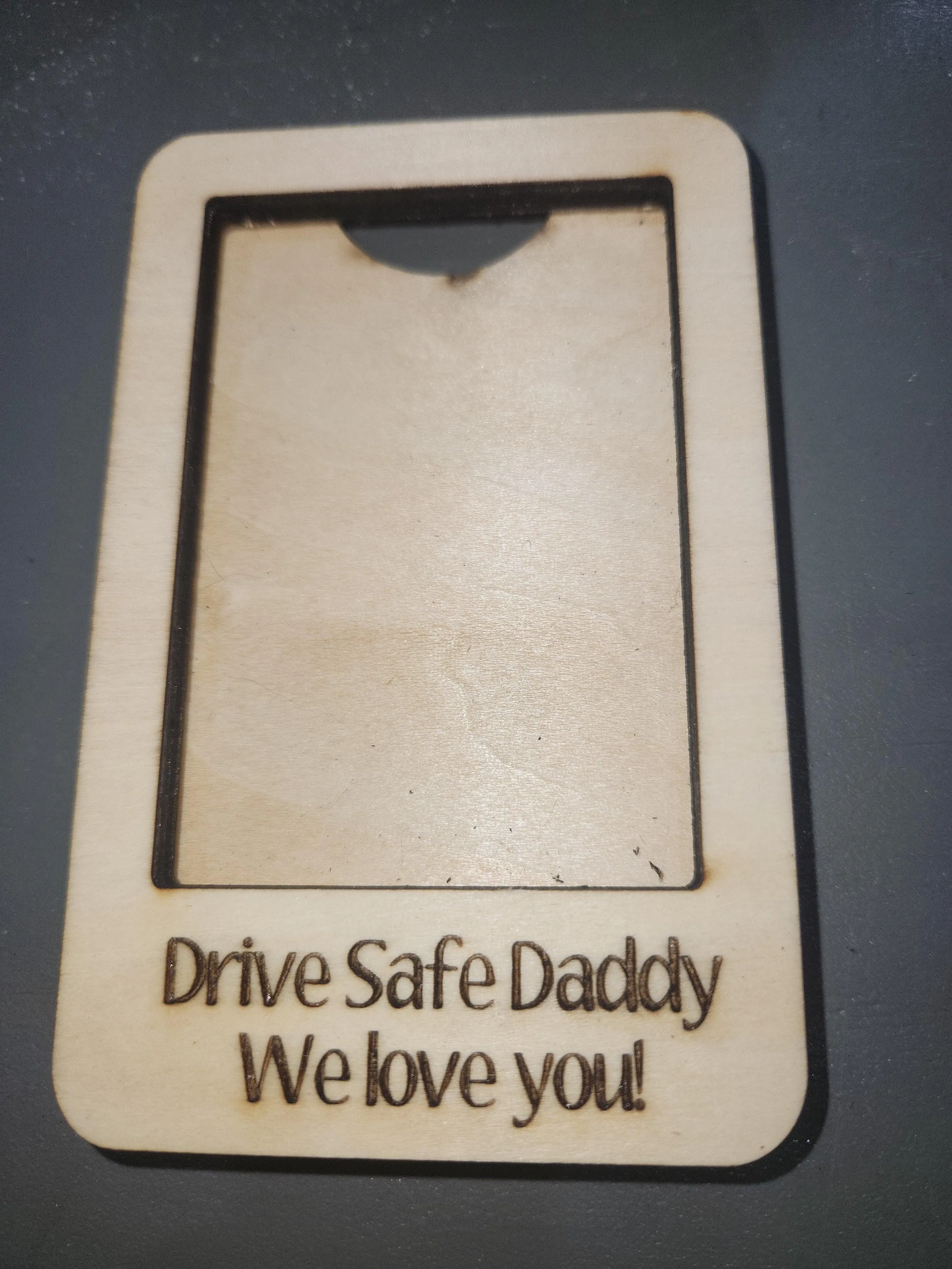 Visor Photo Frame Vertical Larger Drive Safe Daddy We Love You! Add a photo and clip on visor vc07