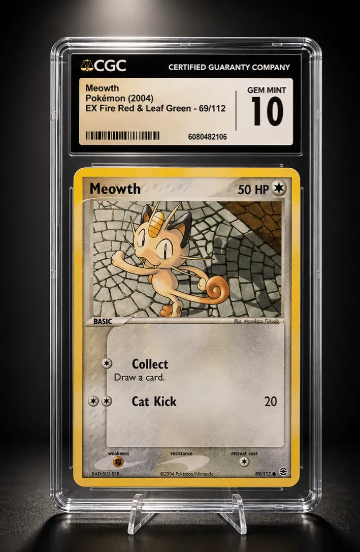 Meowth #69/112 — EX FireRed & LeafGreen (2004) — CGC 10 Gem Mint | Vintage Pokémon Graded Card