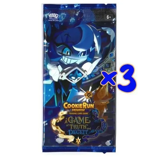 CookieRun TCG: Set 4: A Game of Truth and Deceit Loose Booster Pack - 3 Pack Bundle