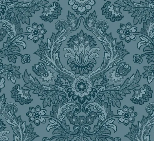 MOONLIGHT ROSES - MIRRORED MEDALLION BLUE