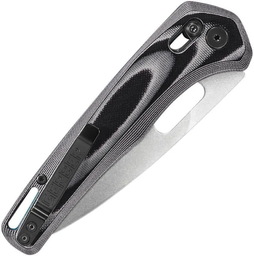 Gerber Sumo Pivot Lock Folding Knife 3.875" 7Cr17M0V Black Stonewashed Spear Point Blade, Black and Gray Layered G10 Handles, AXIS/Crossbar Lock - 31-003927