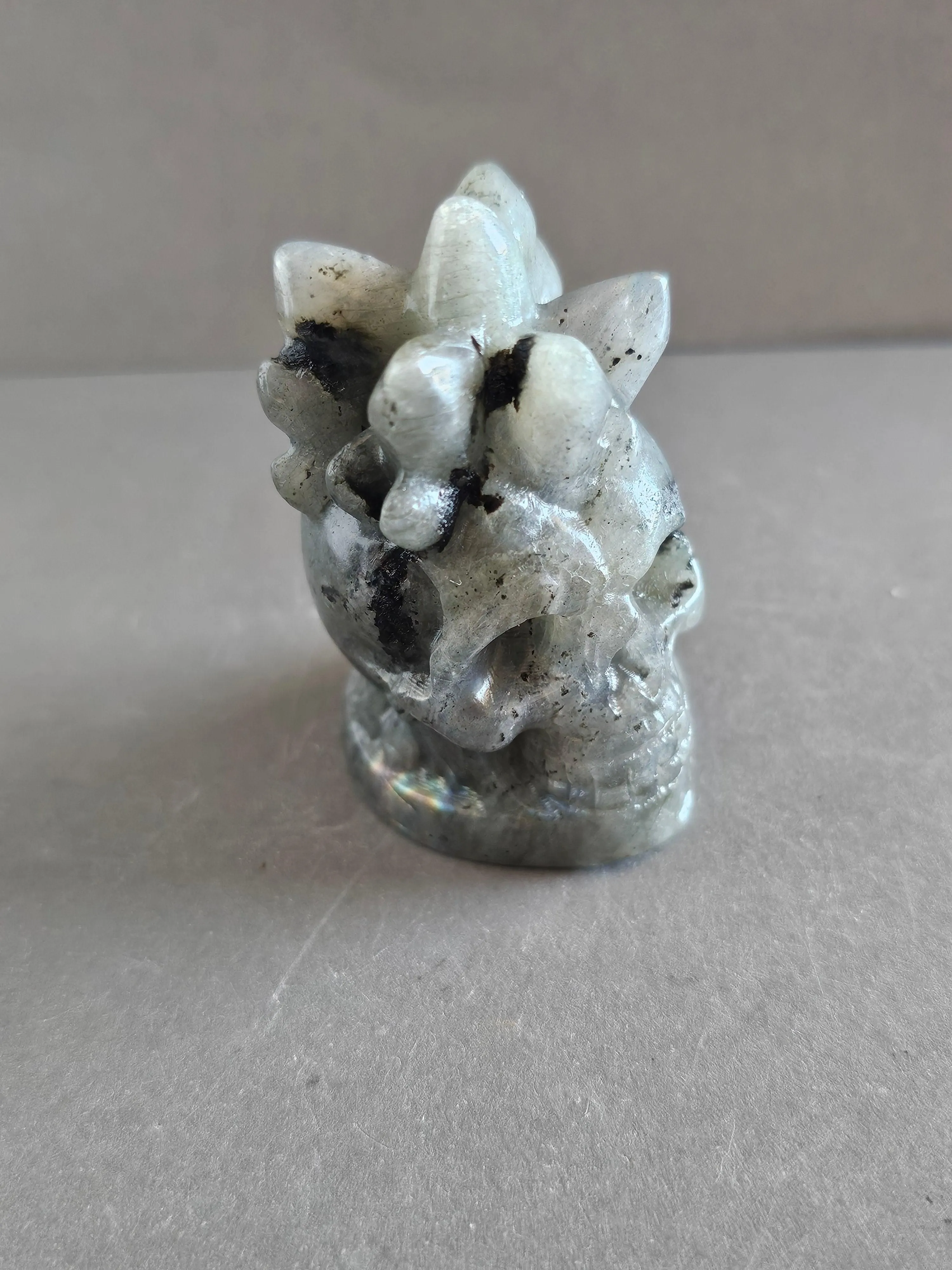 Skull with Crystal Points – Labradorite, Fluorite, or Ruby Zoisite | 2.5 Inches