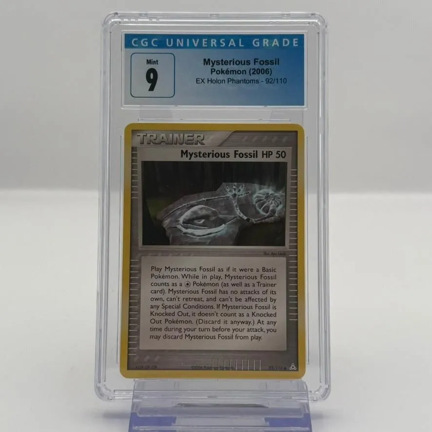 2006 Pokémon Mysterious Fossil #92 EX Holon Phantoms CGC 9 Mint