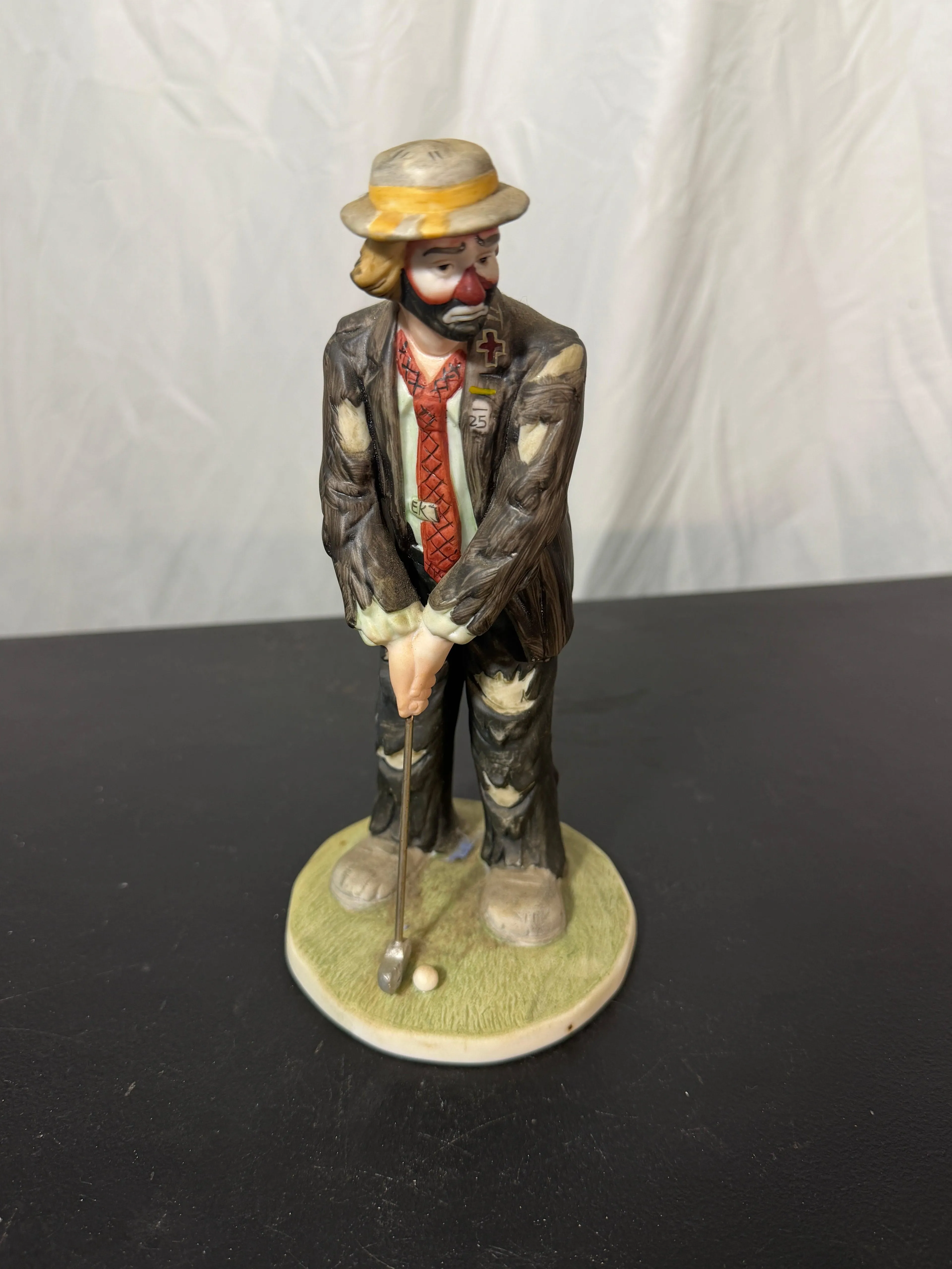 Emmett Kelly Jr. Golfer Hobo Clown Figurine Flambro Collection