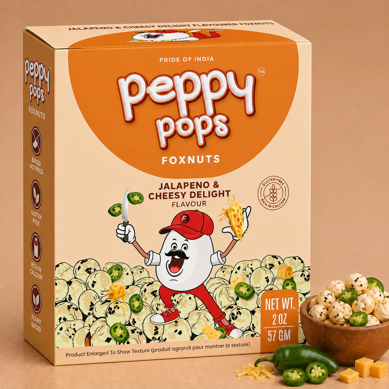 Jalapeno & Cheesy Roasted Foxnuts – 2 oz
