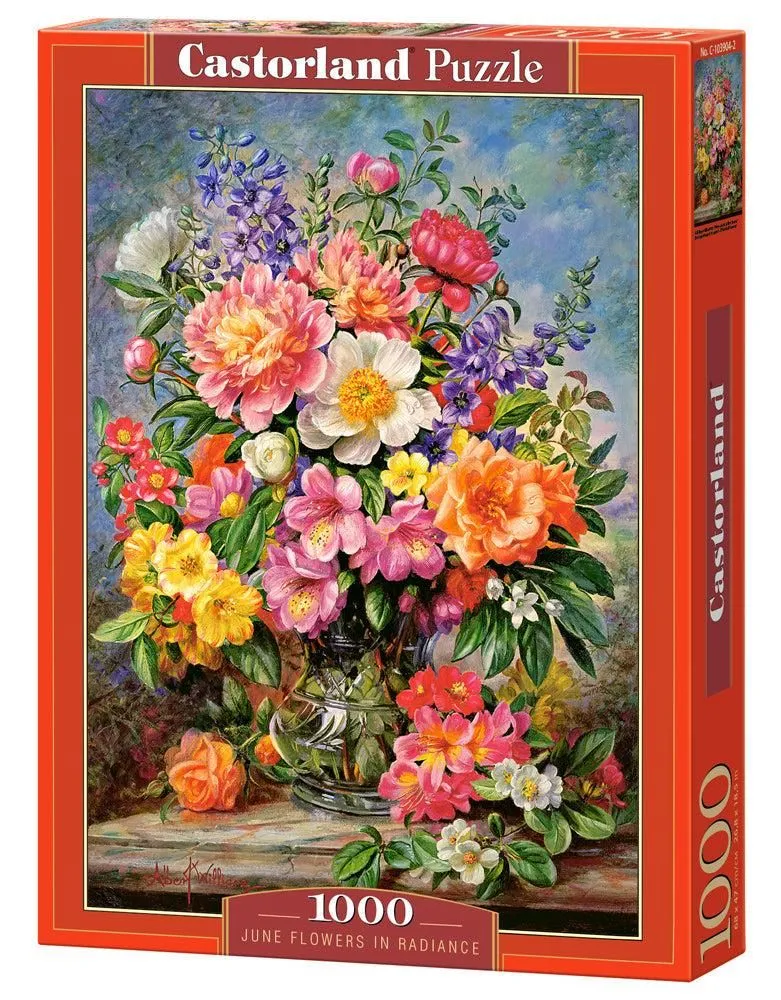 1000 Piece Castorland Jigsaw Puzzle – June Flowers in Radiance | Floral Painting Puzzle for Adults