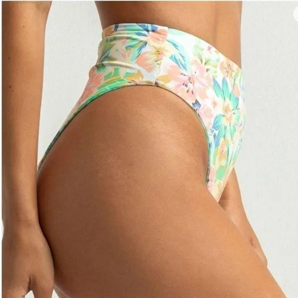 Product image for Billabong Sweet Tropics Reversible Rise Bikini Bottoms Small High Waist Swim NEW