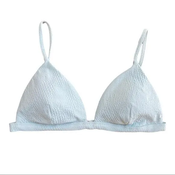 Product image for Onia Bikini Top Danni Textured Trianle Sterling Blue Size XL New