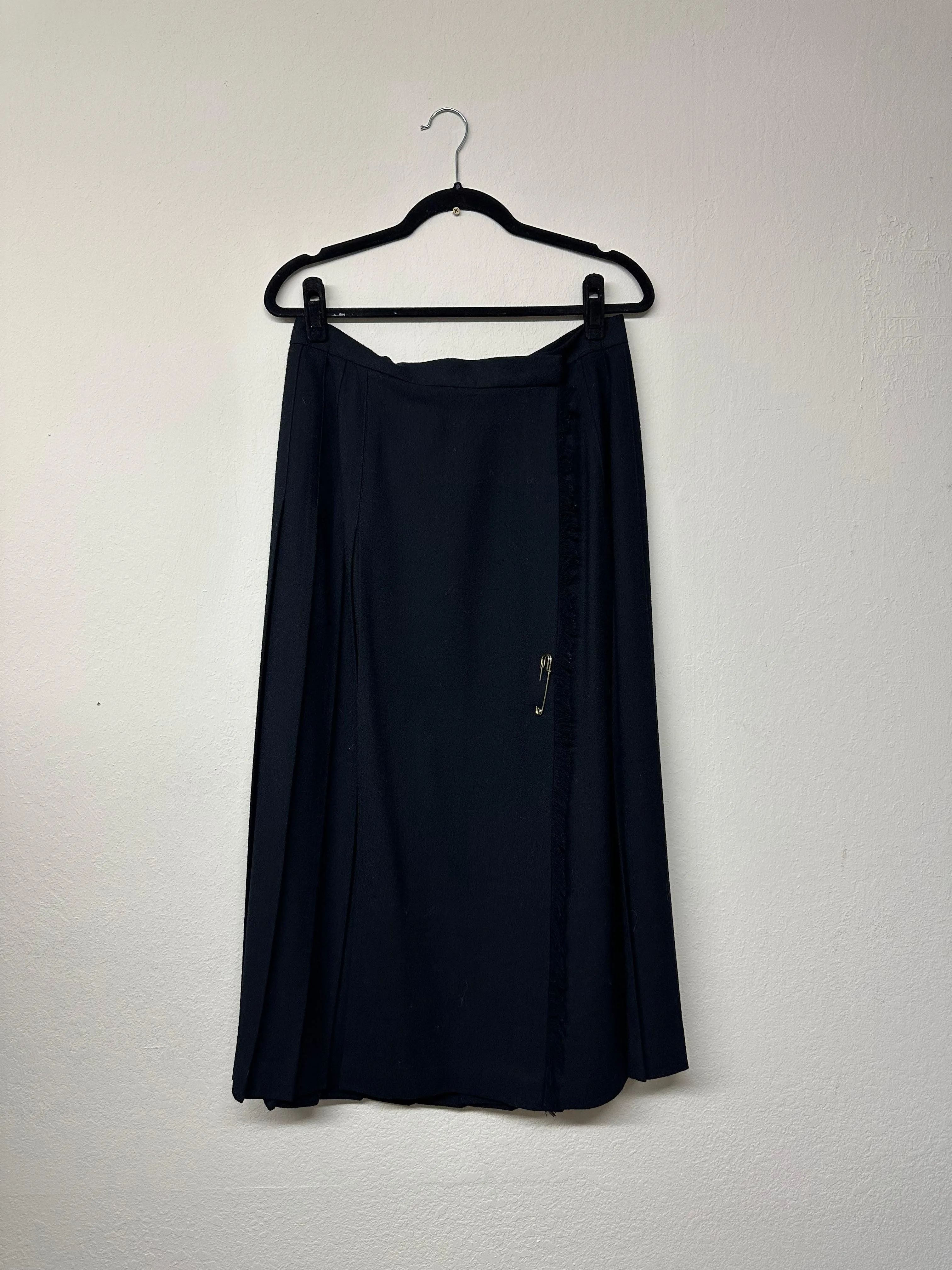 Talbots Black Wool Wrap Maxi Skirt