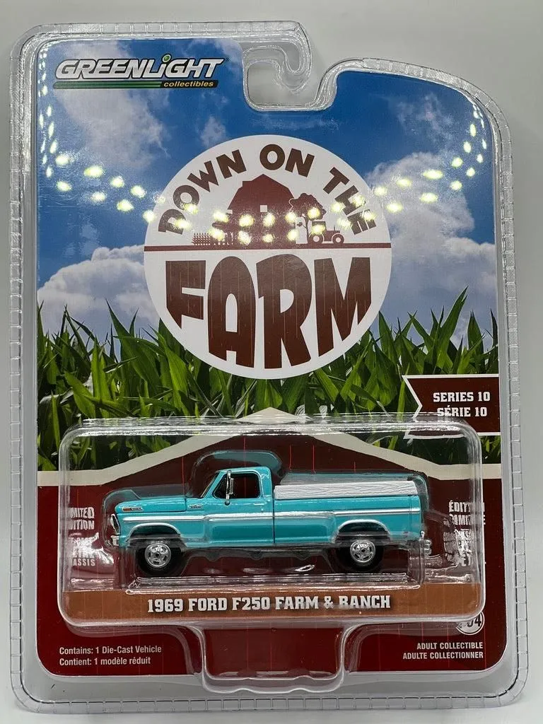 Greenlight - Down on the Farm - 1969 Ford F250 Farm & Ranch (Reef Aqua)