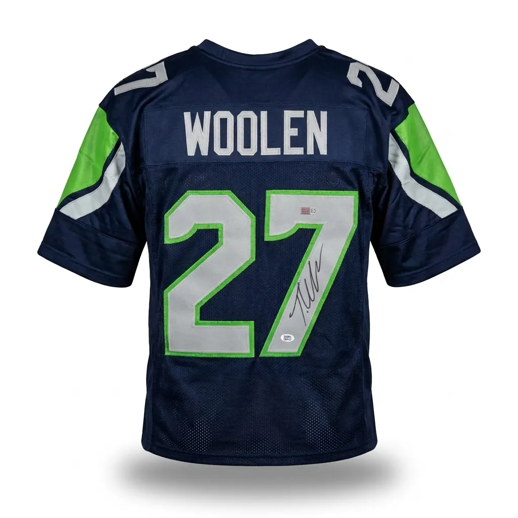 Tariq Woolen PIA Certified Autographed Custom Jersey