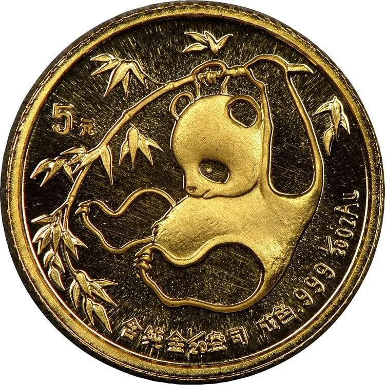 1985 5 Yuan 1/20 oz Gold Panda Coin [BU]