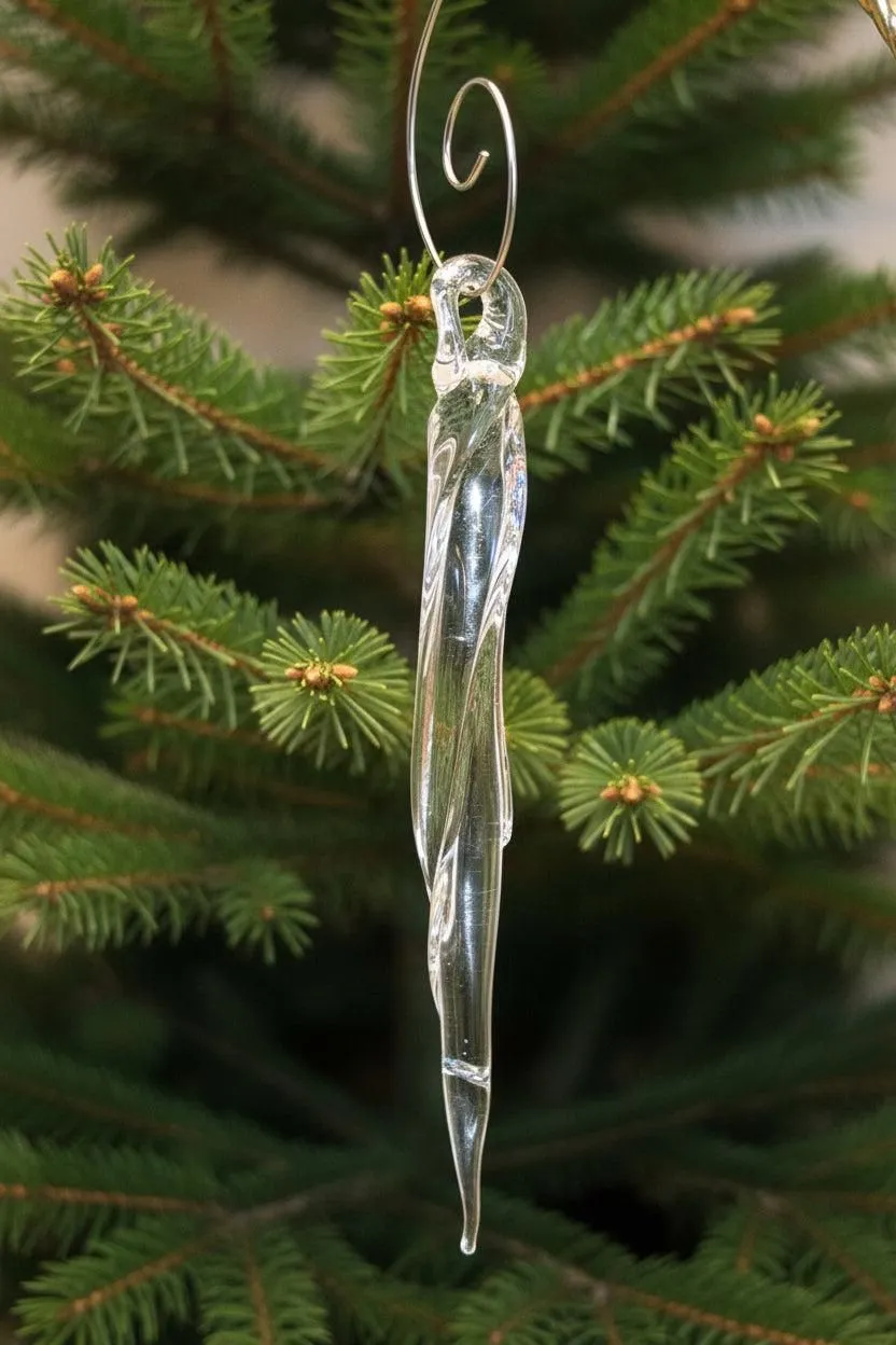 Glass icicles made by Burglund Studios in North Platte, Nebraska