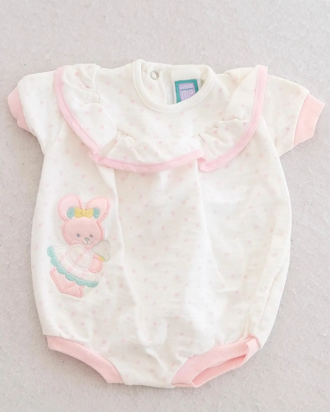 Vintage Little Me Pink Dot Bunny Ice Cream Baby Romper: 3m?