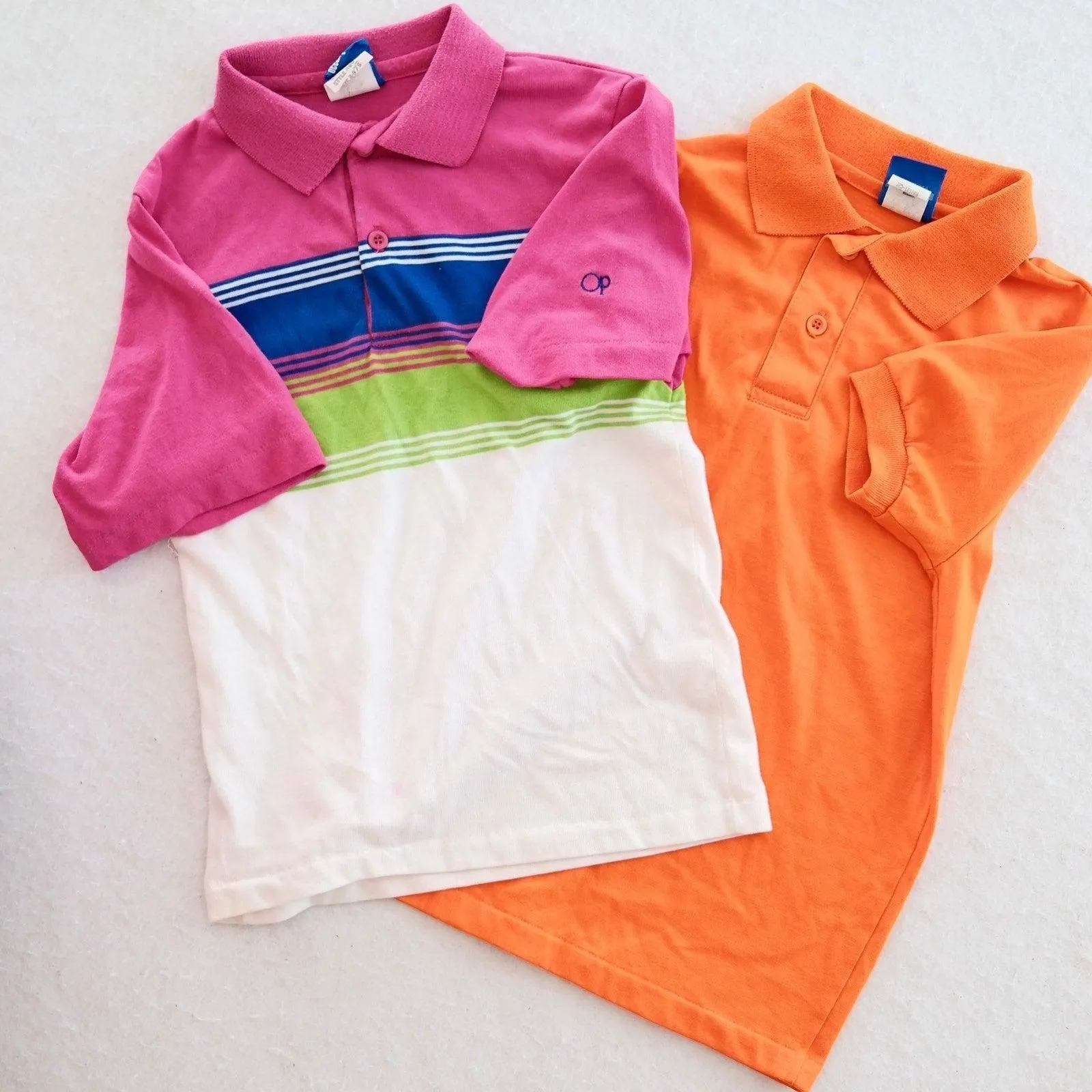 Vintage OP Striped + Orange Kids Polo Bundle, 8y
