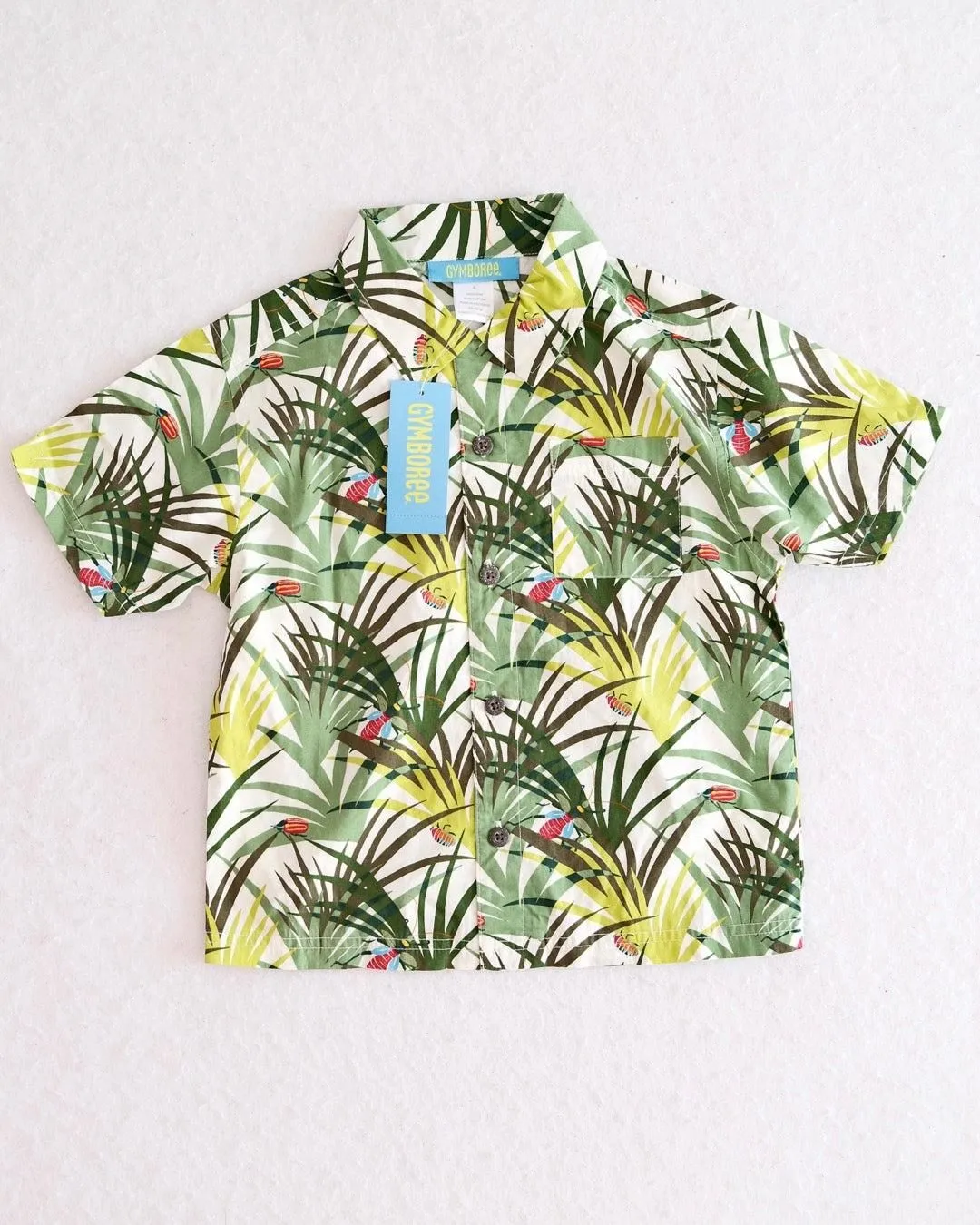 Vintage Kids Gymboree Costa Rica Tropical Print Button Shirt: 4T