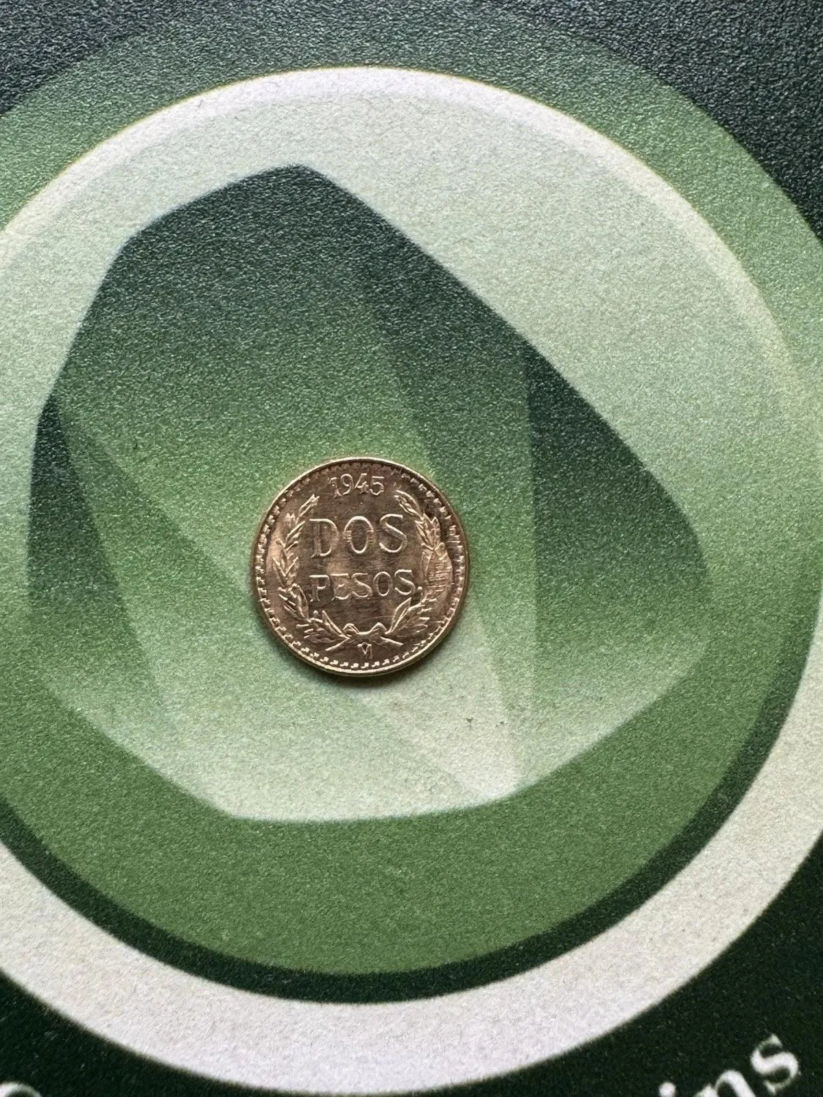 1945 Mexico Gold 2 Pesos .0482 oz .900 Fine Gold (Restrike)