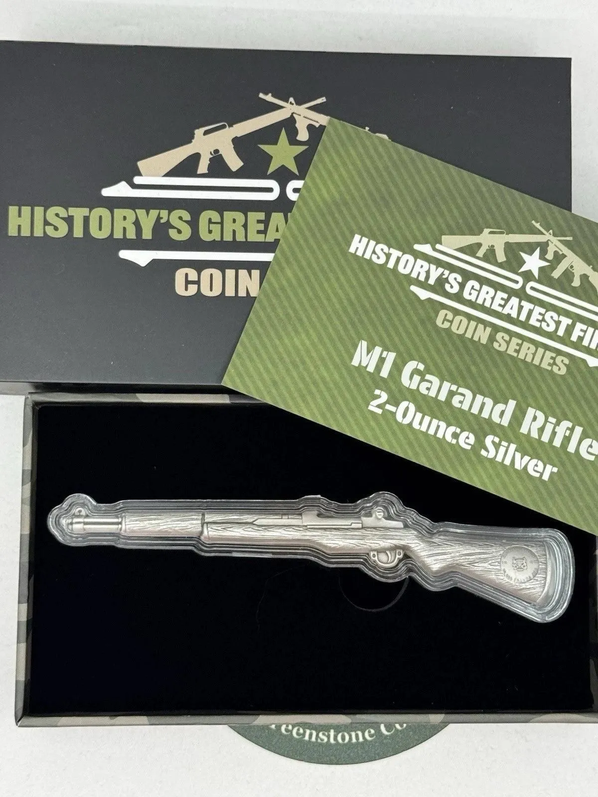 2025 Chad 10,000 Francs 2-oz Silver M1 Garand Rifle Antiqued Coin