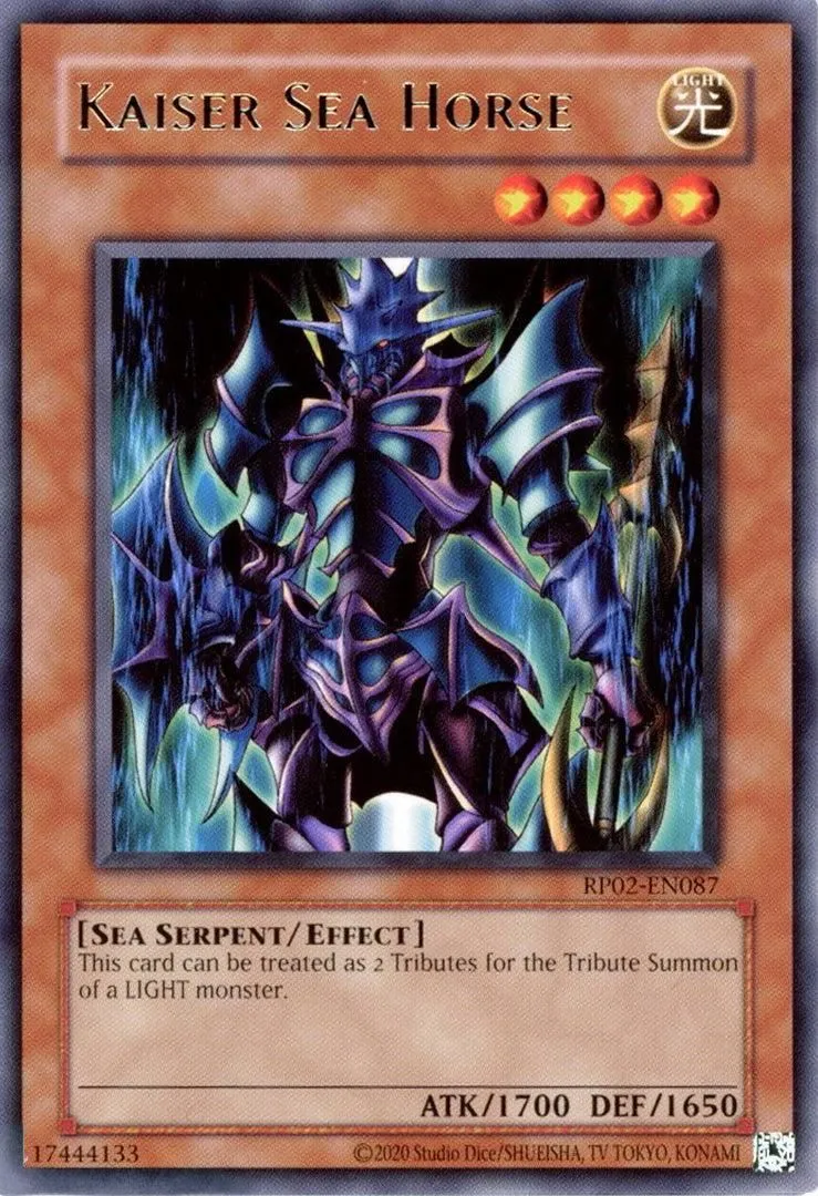 Kaiser Sea Horse RP02-EN087 Retro Pack 2 (2020 Date Reprint) Yu-Gi-Oh! Lightly Played Unlimited Rare English Trading Card