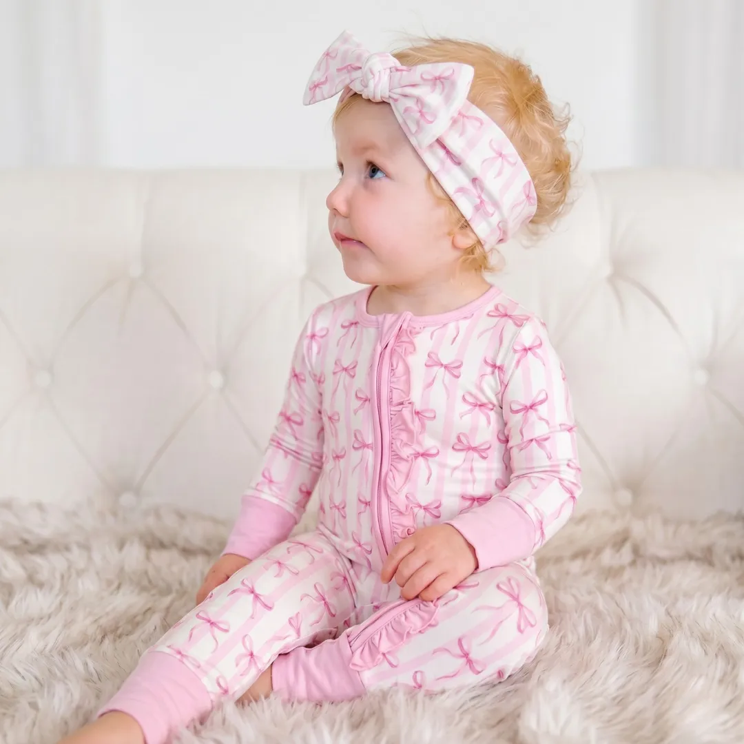 Bamboo Headband Rosy Ribbon