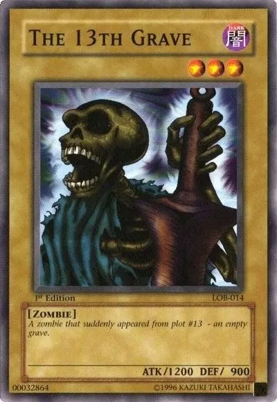 The 13th Grave LOB-014 The Legend of Blue Eyes White Dragon Yu-Gi-Oh! Moderately Played Unlimited Common / Short Print English Trading Card