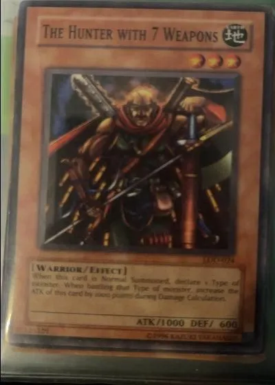 The Hunter with 7 Weapons LOD-024 Legacy of Darkness Yu-Gi-Oh! Moderately Played Unlimited Common / Short Print English Trading Card