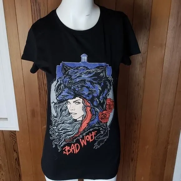Product image for Bad Wolf Doctor Who Rose Tyler Black T-Shirt