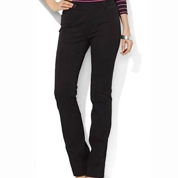Product image for Ralph Lauren Adelle Dark Grey Straight Leg Pants