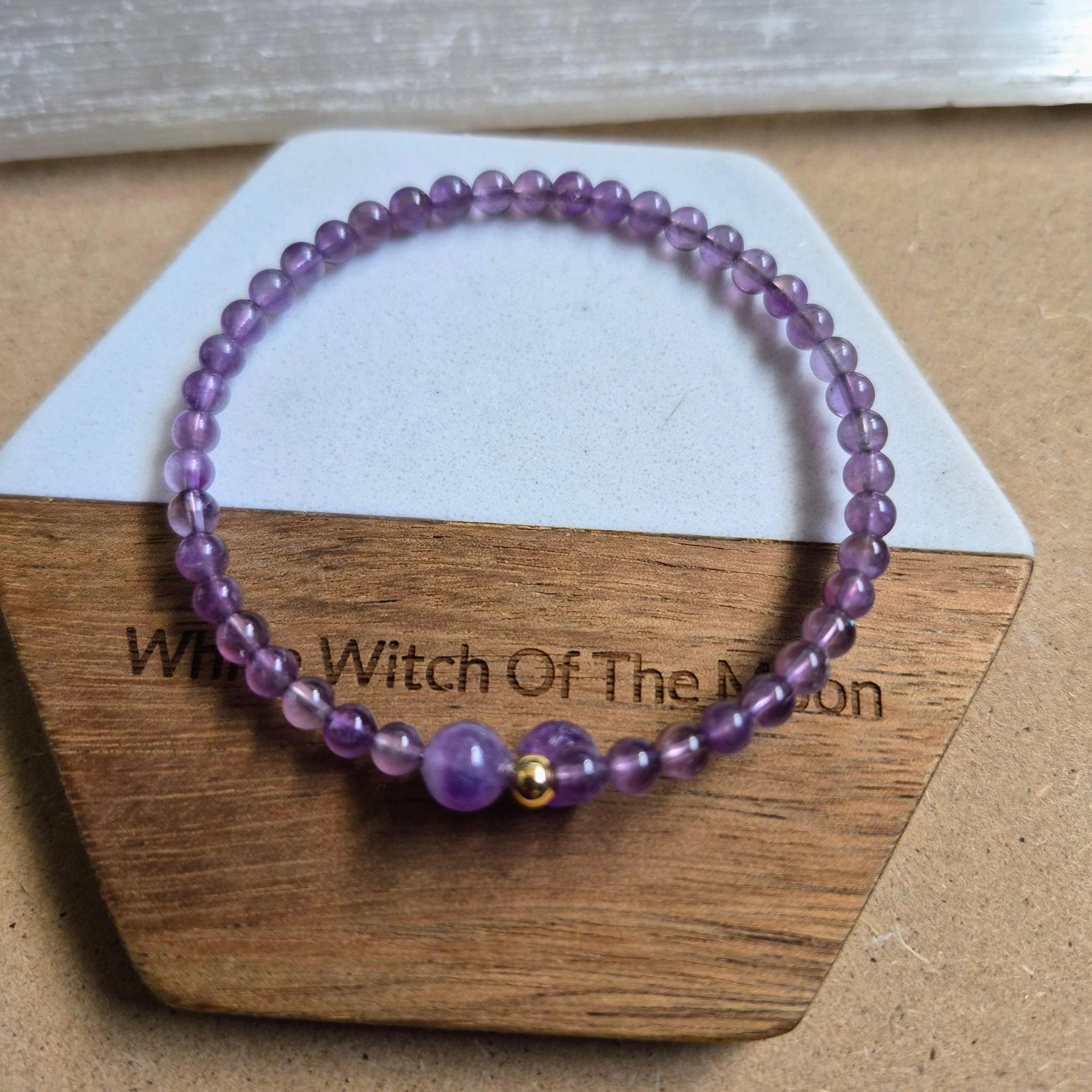 Amethyst bangle adjustable bracelet