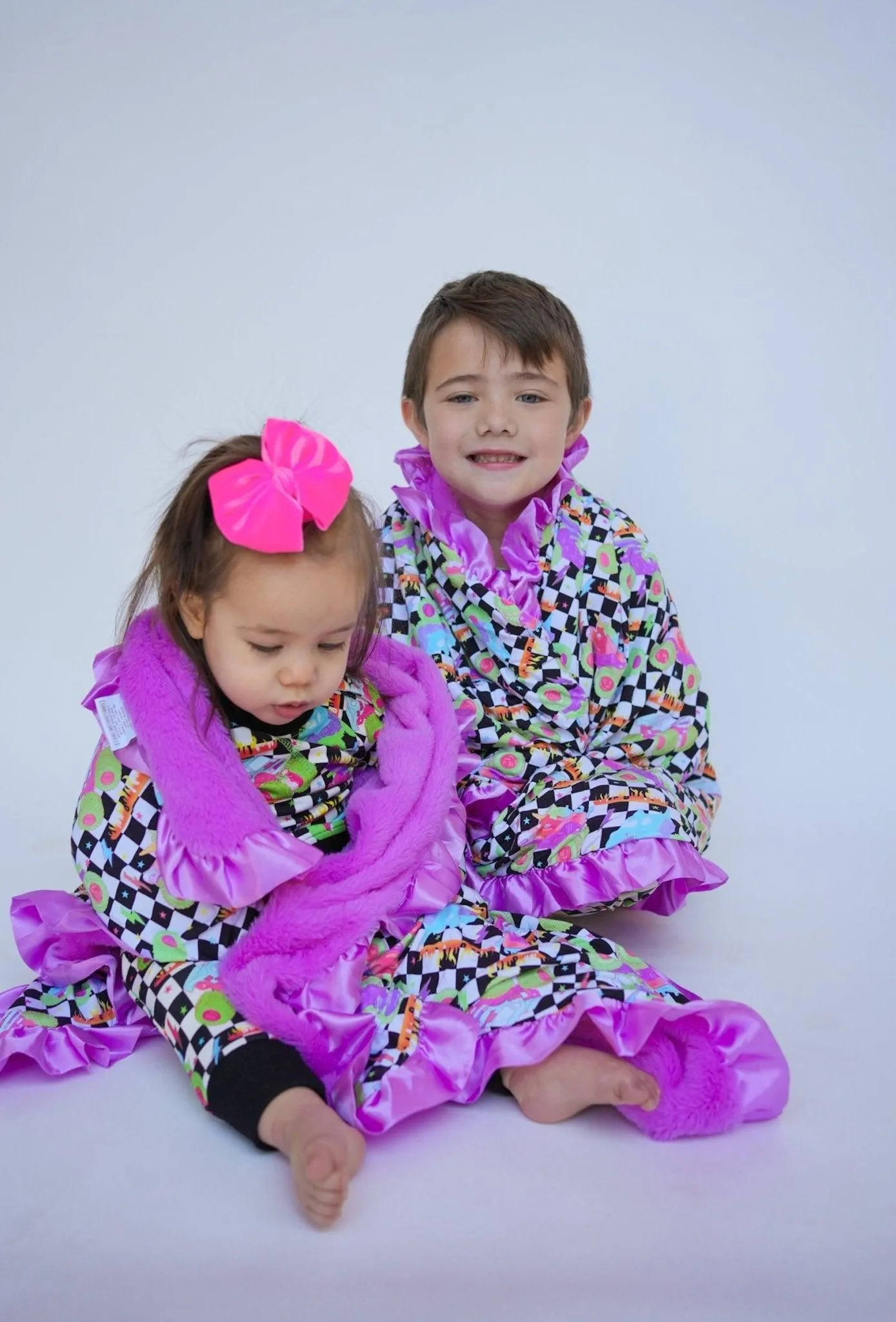 Ready, Check, Glow Ruffle Bamboo Plush Blanket