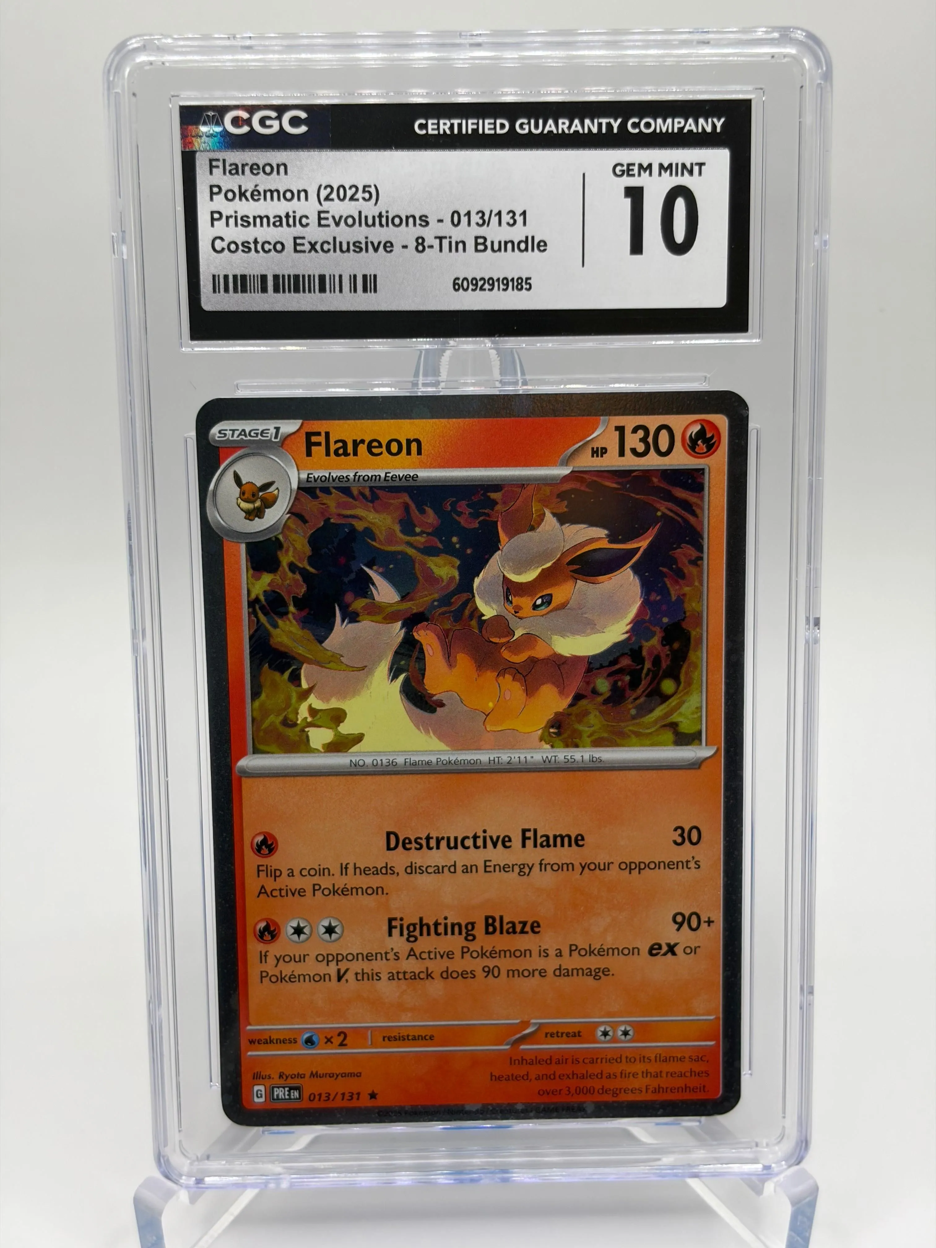 CGC Gem Mint 10 - Flareon Costco Exclusive Promo | Prismatic Evolutions 013/131