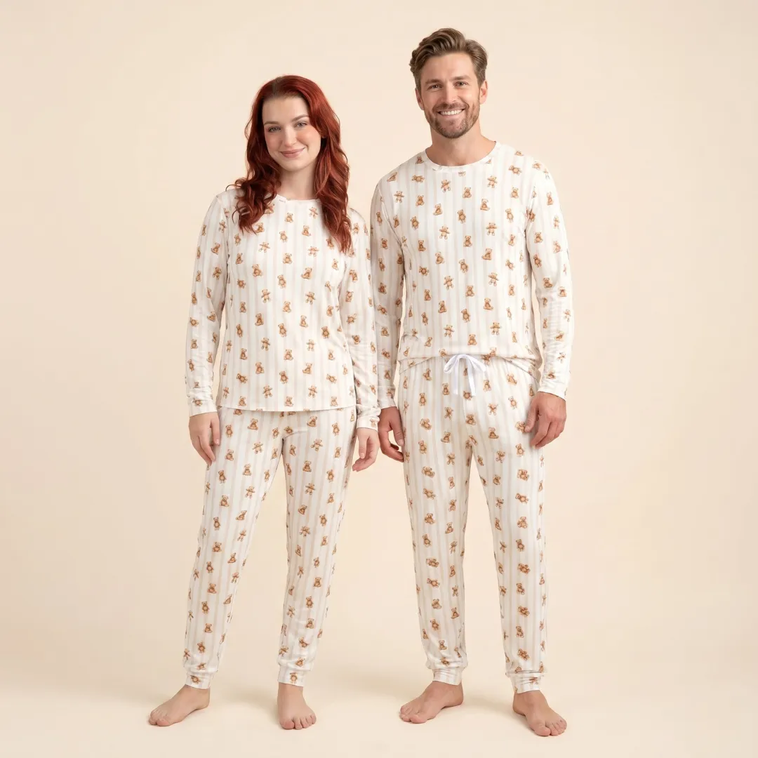 Unisex Adult Bamboo Pajama-Set Honey Bear