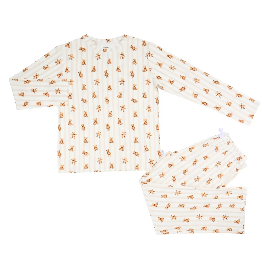 Unisex Adult Bamboo Pajama-Set Honey Bear