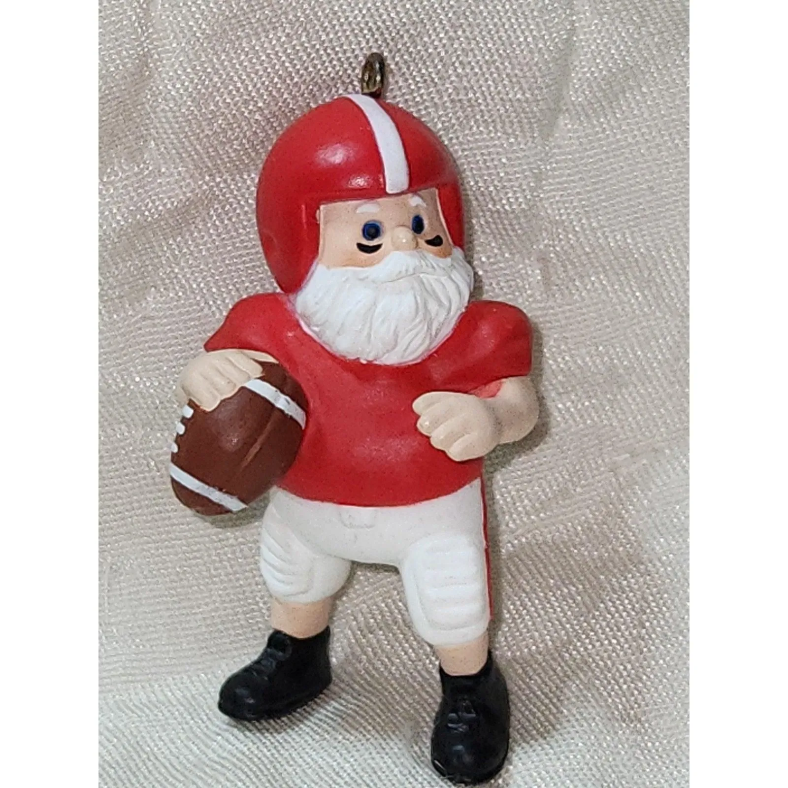 Vintage Hallmark Keepsake Ornament Holiday Hero Football Player 1988