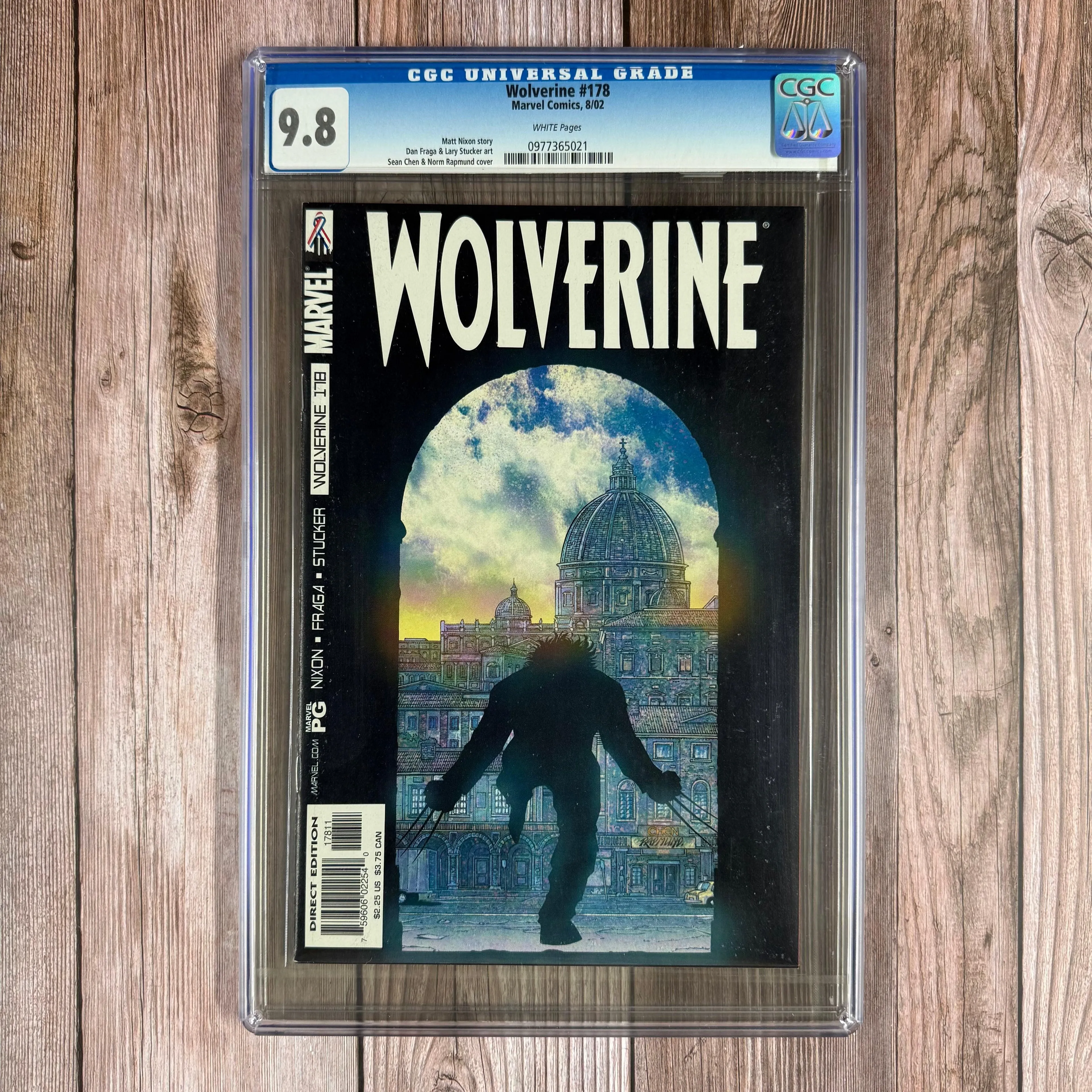 Wolverine #178 CGC 9.8 WP Cover art by Sean Chen (Cert 5021)