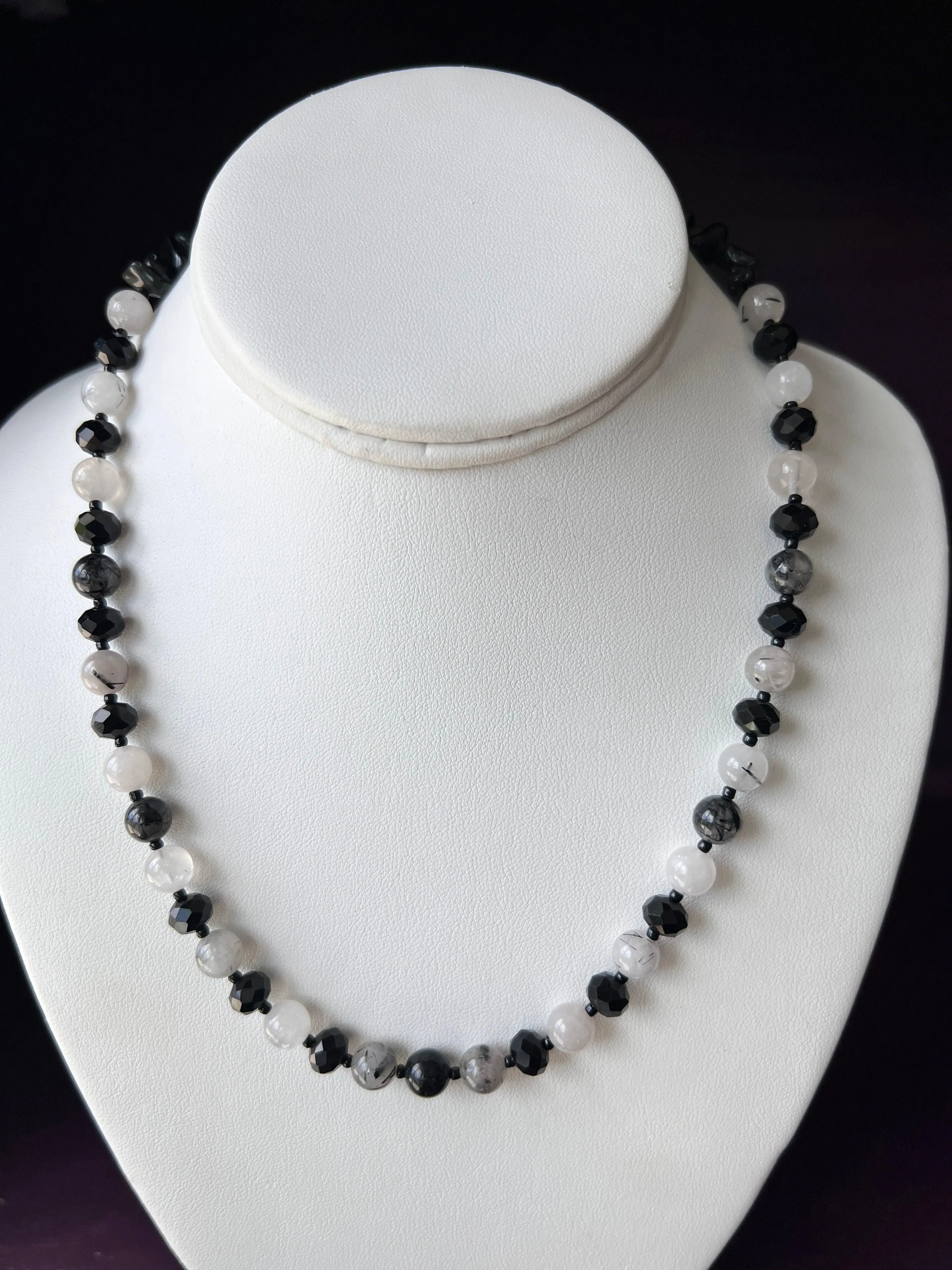 Black Tourmalinated Quartz Necklace