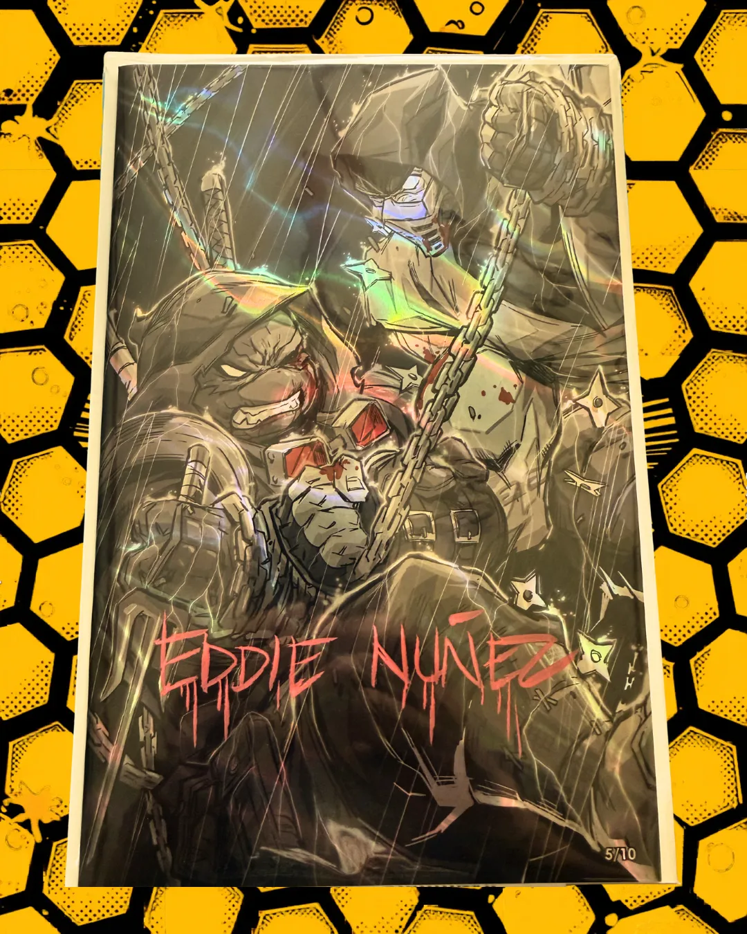 TMNT: The Last Ronin vs Mortal Kombat Scorpion FOIL | Shadow Rain Exclusive 🔥⚔️ Limited to ONLY 10 Copies – Copy #5/10 ✍️ Signed by Eddie Nunez (Copy)