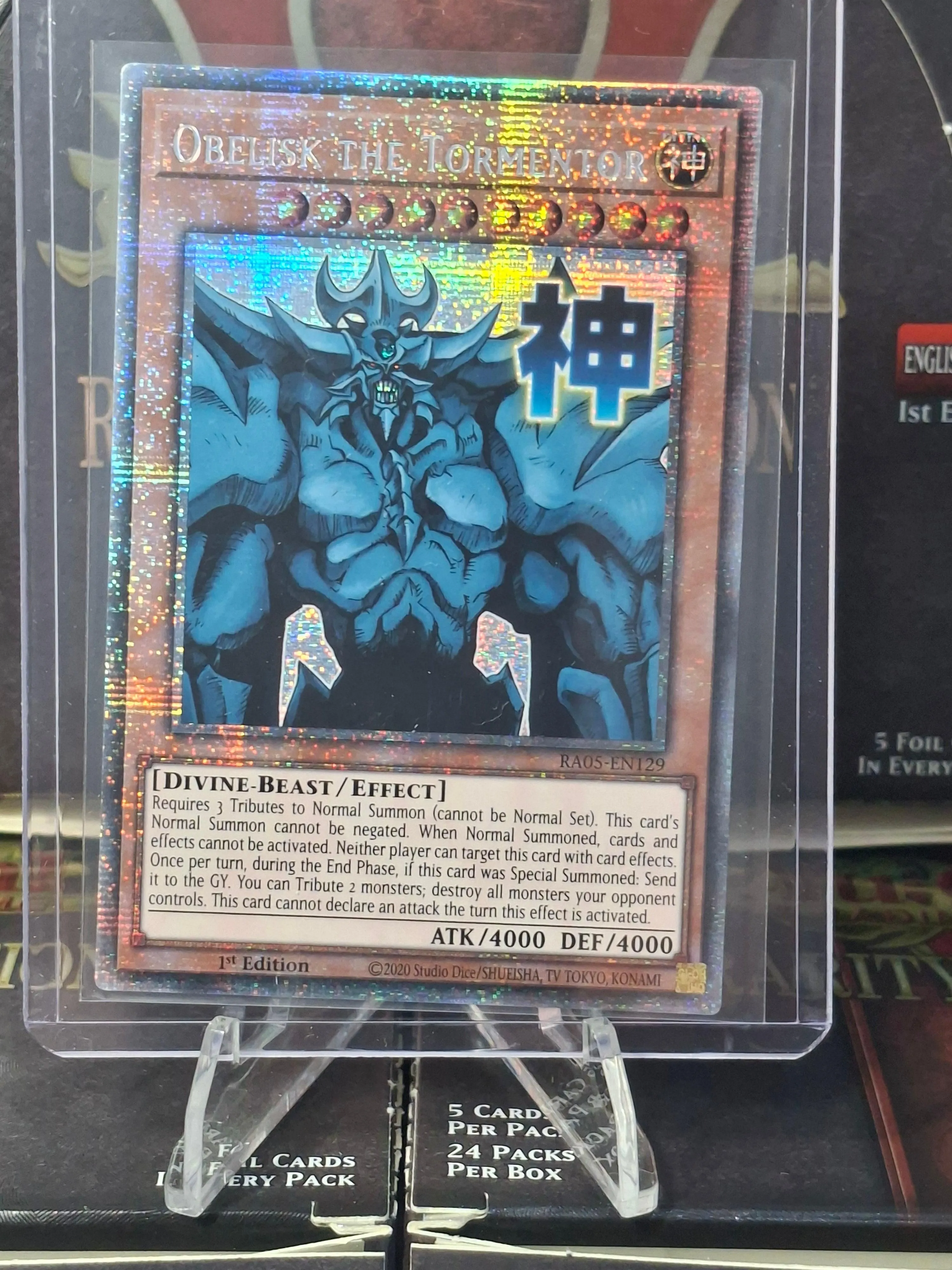 YUGIOH Obelisk the Tormentor Starlight Rare (Stamped) 1st Edition Near Mint RA05-EN129