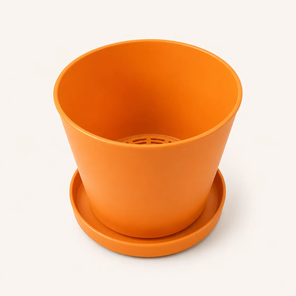 4" Pot and saucer - Orange