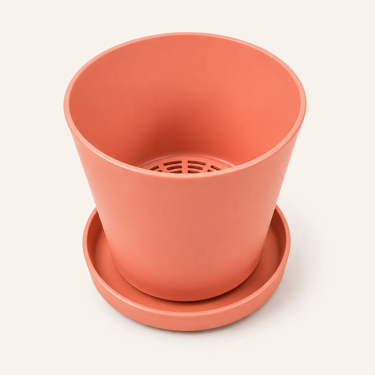 4" Pot and saucer - Salmon