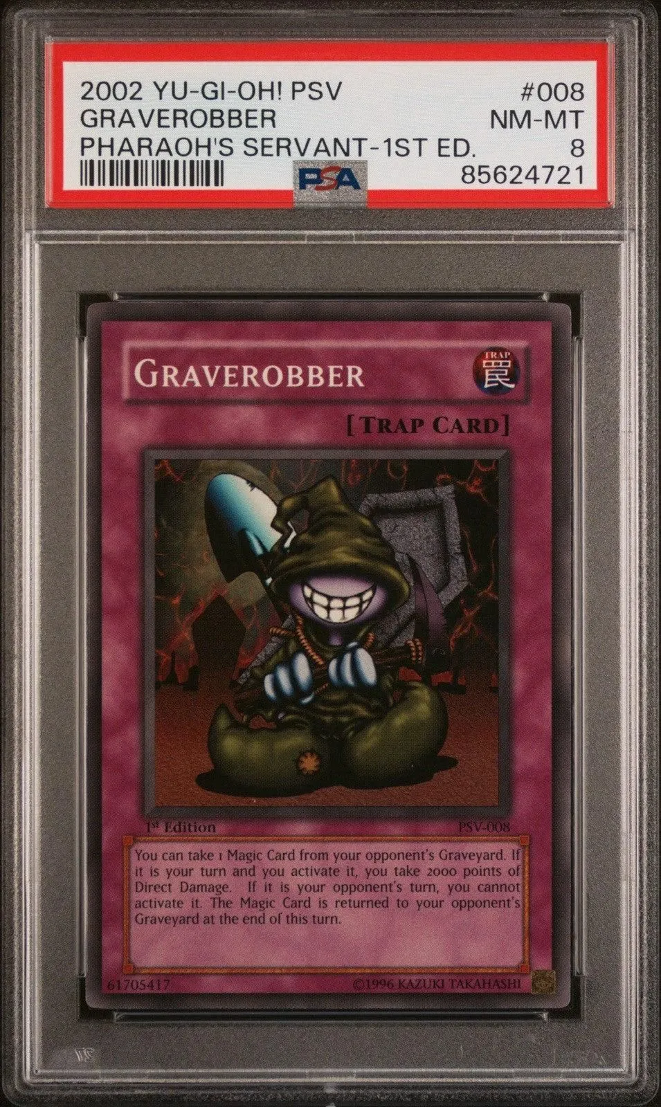 Yu-Gi-Oh! TCG- Graverobber - PSV-008 - 1st Ed - PSA8